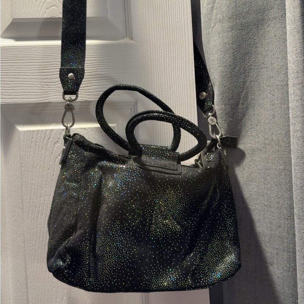 HOBO Black and Gold Sheila medium Sparkle Shoulder Bag